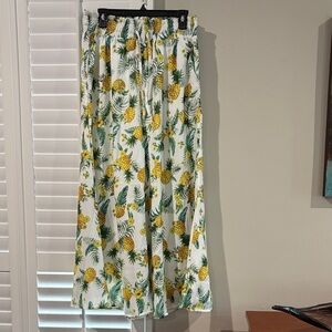 Tropical Pineapple Print Skirt